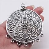 WYSIWYG 1pcs 69x86mm Carved Lucky Cloud Elephant Idol Pendant Charms Antique Silver Color For Jewelry Making Jewelry Findings