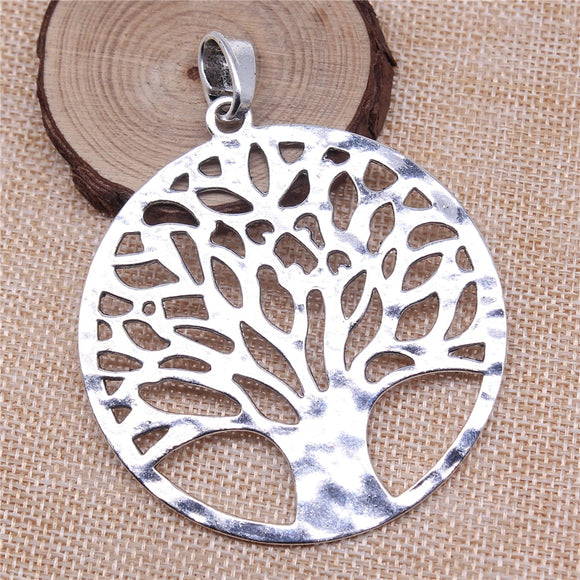 WYSIWYG 1pcs 70x70mm Antique Silver Color Tree Of Life Charms Pendant For Jewelry Making DIY Jewelry Findings