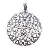 WYSIWYG 1pcs 73x66mm Bohemia Filigree Round Big Carved Flower Pendant Charm For Necklace Making