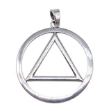 WYSIWYG 1pcs 74x67mm Large Simple Circular Triangle Charms Antique Silver Color Jewelry Findings For Jewelry Making
