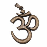 WYSIWYG 1pcs 75x56mm Antique Silver Color Big Om Yoga Pendant Charm Large Om Pendants Charm Big Om Charm