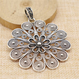 WYSIWYG 1pcs 75x61mm Big Pendants Charm Flower Charm Flower Of Life Charm Big Mandala Pattern Flower