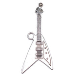 WYSIWYG 1pcs 77x32mm Musical Instruments Guitar Charm For Jewelry Making Electric Guitar Pendants Charm Guitar
