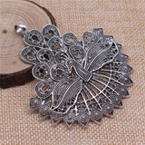 WYSIWYG 1pcs 78x70mm Antique Silver Color Big Peacock Charms Pendant For Jewelry Making DIY Jewelry Findings