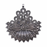 WYSIWYG 1pcs 78x70mm Antique Silver Color Big Peacock Charms Pendant For Jewelry Making DIY Jewelry Findings