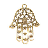 WYSIWYG 1pcs 85x62mm Hamsa Hand Charm With Flowers Big Flowers Hand Charms Large Hollow Flowers Lufthansa Hamsa Hand Charms EF3813