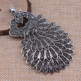 WYSIWYG 1pcs 86x53mm/56x79mm Antique Silver Color Big Peacock Charms Pendant For Jewelry Making DIY Jewelry Findings