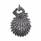 WYSIWYG 1pcs 86x53mm/56x79mm Antique Silver Color Big Peacock Charms Pendant For Jewelry Making DIY Jewelry Findings