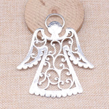 WYSIWYG 1pcs 89x80mm Antique Silver Color Oversized Angel Charms For Jewelry Making