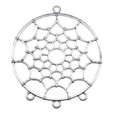 WYSIWYG 1pcs 92x80mm Charms Large Dream Catcher Connector Charms For Jewelry Making DIY Antique Silver Color Alloy Charms