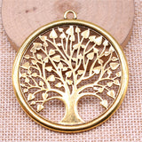 WYSIWYG 1pcs Charms 57x53mm Tree Of Life Charms For Jewelry Making DIY Jewelry Findings Antique Gold Color Alloy Charms Pendant
