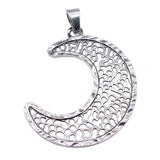 WYSIWYG 1pcs Charms 83x63mm Big Moon Charms Pendant For Jewelry Making DIY Jewelry Findings Antique Silver Color Pendant