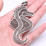 WYSIWYG 1pcs Charms 94x48mm Seahorse Charms For Jewelry Making DIY Jewelry Findings Antique Silver Color Alloy Charms Pendant EF3814