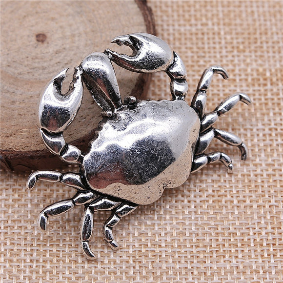1pcs Charms Crab Antique Silver Color 38x54mm Metal Alloy Charms Jewelry Diy Accessories ef4437