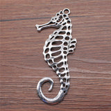 WYSIWYG 1pcs Charms Hippocampus 40x90mm Antique Silver Color Pendant Hippocampus Charms For Jewelry Making Jewelry Findings