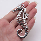 WYSIWYG 1pcs Charms Hippocampus 40x90mm Antique Silver Color Pendant Hippocampus Charms For Jewelry Making Jewelry Findings
