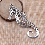 WYSIWYG 1pcs Charms Hippocampus 40x90mm Antique Silver Color Pendant Hippocampus Charms For Jewelry Making Jewelry Findings
