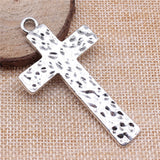 WYSIWYG 1pcs Cross Pendant Charms Diy Jewelry Making Jewelry Finding Antique Silver Color 38x67mm