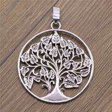 WYSIWYG 1pcs Life Tree Charms Pendant DIY Jewelry Findings Antique Silver Color Tone 62x81mm EF3730