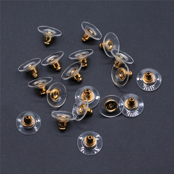 WYSIWYG 200pcs 2 Colors 6x10mm Earring Back Stoppers Ear Post Jewelry Findings & Components DIY Jewelry Accessories