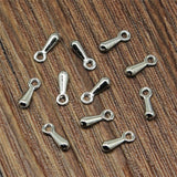 WYSIWYG 200pcs 2x7mm Rhodium Color Water Drop End Beads For DIY Extender Chain Pendant Jewelry Making Findings Accessories