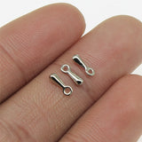 WYSIWYG 200pcs 2x7mm Rhodium Color Water Drop End Beads For DIY Extender Chain Pendant Jewelry Making Findings Accessories