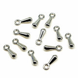 WYSIWYG 200pcs 2x7mm Rhodium Color Water Drop End Beads For DIY Extender Chain Pendant Jewelry Making Findings Accessories