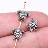 20pcs 10x10mm Antique Silver Color Antique Gold Color Tortoise Small Hole Beads For Jewelry Making DIY Jewelry Findings h1195