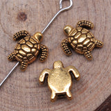 20pcs 10x10mm Antique Silver Color Antique Gold Color Tortoise Small Hole Beads For Jewelry Making DIY Jewelry Findings h1195