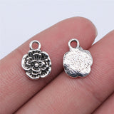 WYSIWYG 20pcs 10x10mm Antique Silver Color Flowers Charms Pendant For Jewelry Making DIY Jewelry Findings