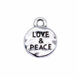 20pcs 10x10mm Antique Silver Color Love &amp; Peace Charms Pendant For Jewelry Making DIY Jewelry Findings EF4182