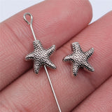 WYSIWYG 20pcs 10x10mm Antique Silver Color Starfish Beads For Jewelry Making DIY Jewelry Findings EF3906