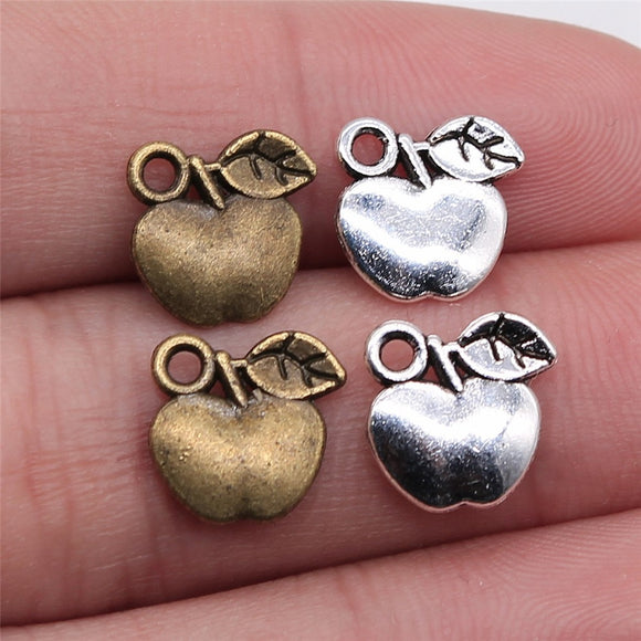 WYSIWYG 20pcs 10x10mm Pendant Apple Fruit Apple Charm Pendants For Jewelry Making Fruit Apple Pendants