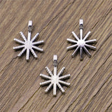 WYSIWYG 20pcs 10x13mm Christmas Snowflake Charms Handmade Accessories 2 Colors KC Gold Color Antique Silver Color