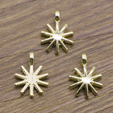 WYSIWYG 20pcs 10x13mm Christmas Snowflake Charms Handmade Accessories 2 Colors KC Gold Color Antique Silver Color