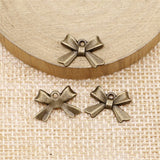 WYSIWYG 20pcs 10x14mm 2 Colors Antique Bronze Plated Bow Charms Tiny Bow Charms Bow Charms