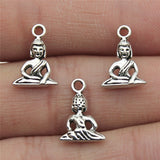 WYSIWYG 20pcs 10x14mm Indian Goddess Charms Pendant DIY Jewelry Findings Antique Silver Color Buddha Charms
