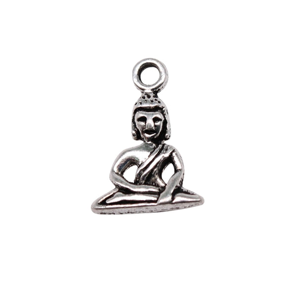 WYSIWYG 20pcs 10x14mm Indian Goddess Charms Pendant DIY Jewelry Findings Antique Silver Color Buddha Charms