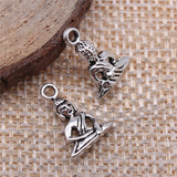 WYSIWYG 20pcs 10x14mm Indian Goddess Charms Pendant DIY Jewelry Findings Antique Silver Color Buddha Charms