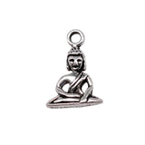 WYSIWYG 20pcs 10x14mm Indian Goddess Charms Pendant DIY Jewelry Findings Antique Silver Color Buddha Charms