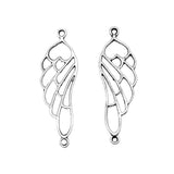 WYSIWYG 20pcs 10x32mm Antique Silver Color Hollow Butterfly Angel Wings Connector Charms For Jewelry Making