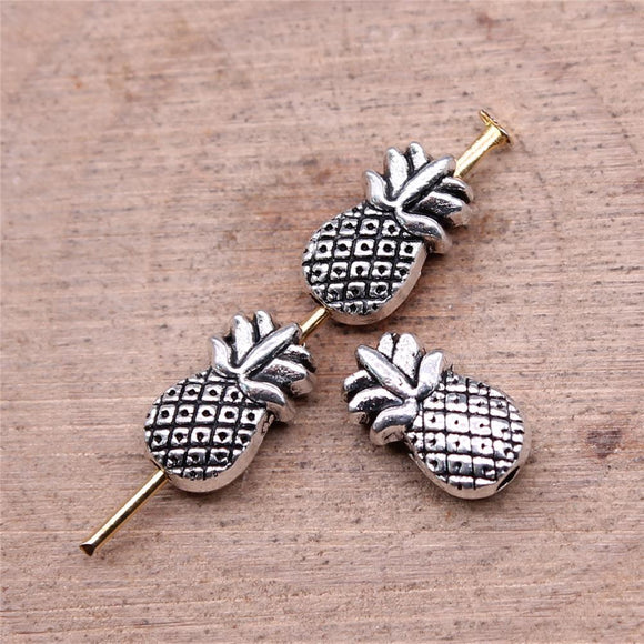 WYSIWYG 20pcs 10x6mm Pineapple Beads For Jewelry Making DIY Bracelet Making Antique Silver Color