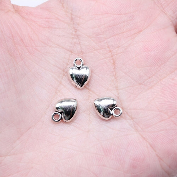 WYSIWYG 20pcs 10x7mm Antique Silver Color Love Charms For Jewelry Making