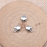 WYSIWYG 20pcs 10x7mm Antique Silver Color Love Charms For Jewelry Making