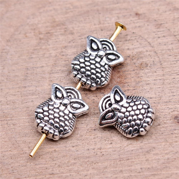 WYSIWYG 20pcs 10x8mm Owl Beads For Jewelry Making DIY Bracelet Making Antique Silver Color