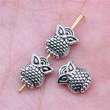 WYSIWYG 20pcs 10x8mm Owl Beads For Jewelry Making DIY Bracelet Making Antique Silver Color