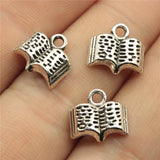 WYSIWYG 20pcs 11mm Charms Book 2 Colors Antique Silver Color Antique Gold Color Pendant Book Charms Jewelry Findings