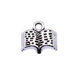 WYSIWYG 20pcs 11mm Charms Book 2 Colors Antique Silver Color Antique Gold Color Pendant Book Charms Jewelry Findings