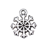 WYSIWYG 20pcs 11x13mm Christmas Snowflake Pendant Jewelry Making DIY Handmade Craft Charms 2 Colors