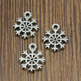 WYSIWYG 20pcs 11x13mm Christmas Snowflake Pendant Jewelry Making DIY Handmade Craft Charms 2 Colors